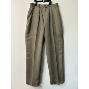 VTG Marcye Ross Womens Sz 8 High Waisted Pleated Trousers Rayon Linen Pants USA